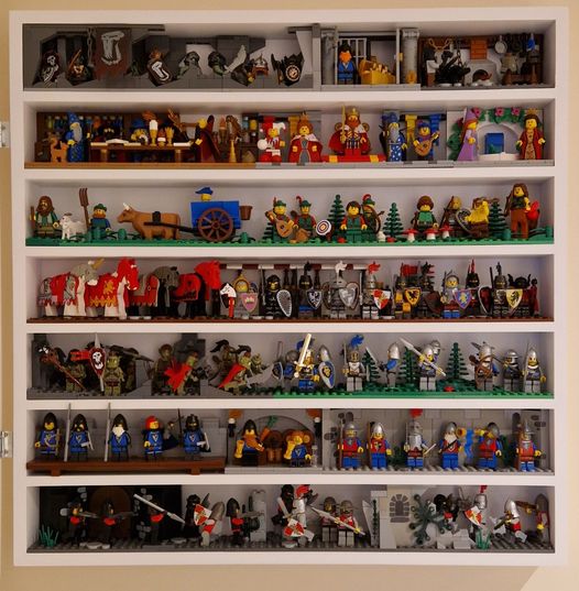 White frame with miniscene dioramas